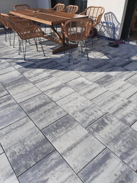 EBENSEER Gartenplatte Komfort Schiefer schattiert 59,7x39,7x5 cm (LxBxH)