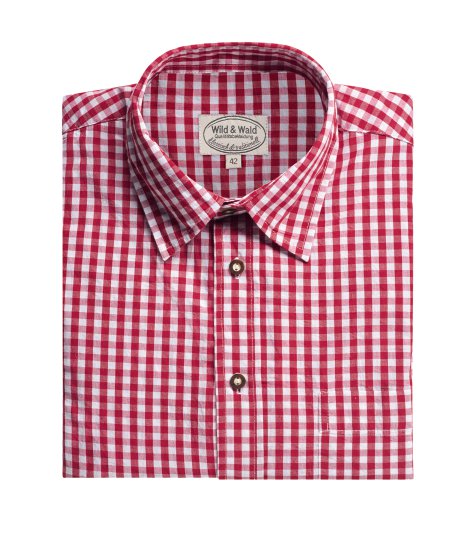 Wild & Wald Herren Langarm Hemd Peter klassisch Rot 41