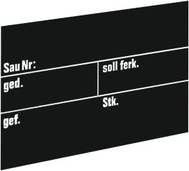 Stalltafel für Schweine 30x20 cm