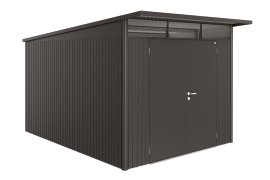 BIOHORT Gerätehaus A8 AvantGarde® mit Doppeltür, dunkelgrau-metallic