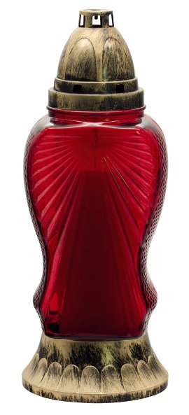 JEKA Glas-Grablampe mit Einsatz 115x290 mm (ØxH) Rot