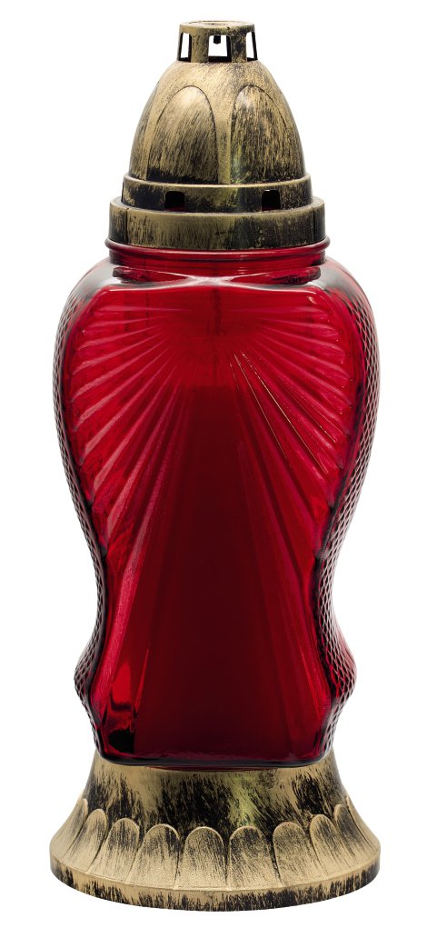 JEKA Glas-Grablampe mit Einsatz 115x290 mm (ØxH) Rot