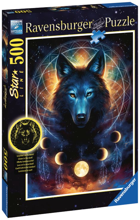RAVENSBURGER Puzzle Leuchtender Wolf 500-tlg.