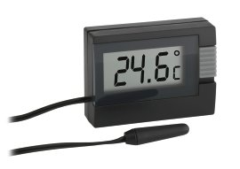Thermometer elektronisch mit Kabel Schwarz