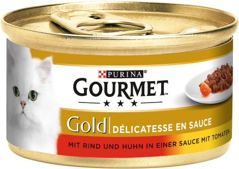 GOURMET Gold Delicatesse Rind & Huhn 12x85 g