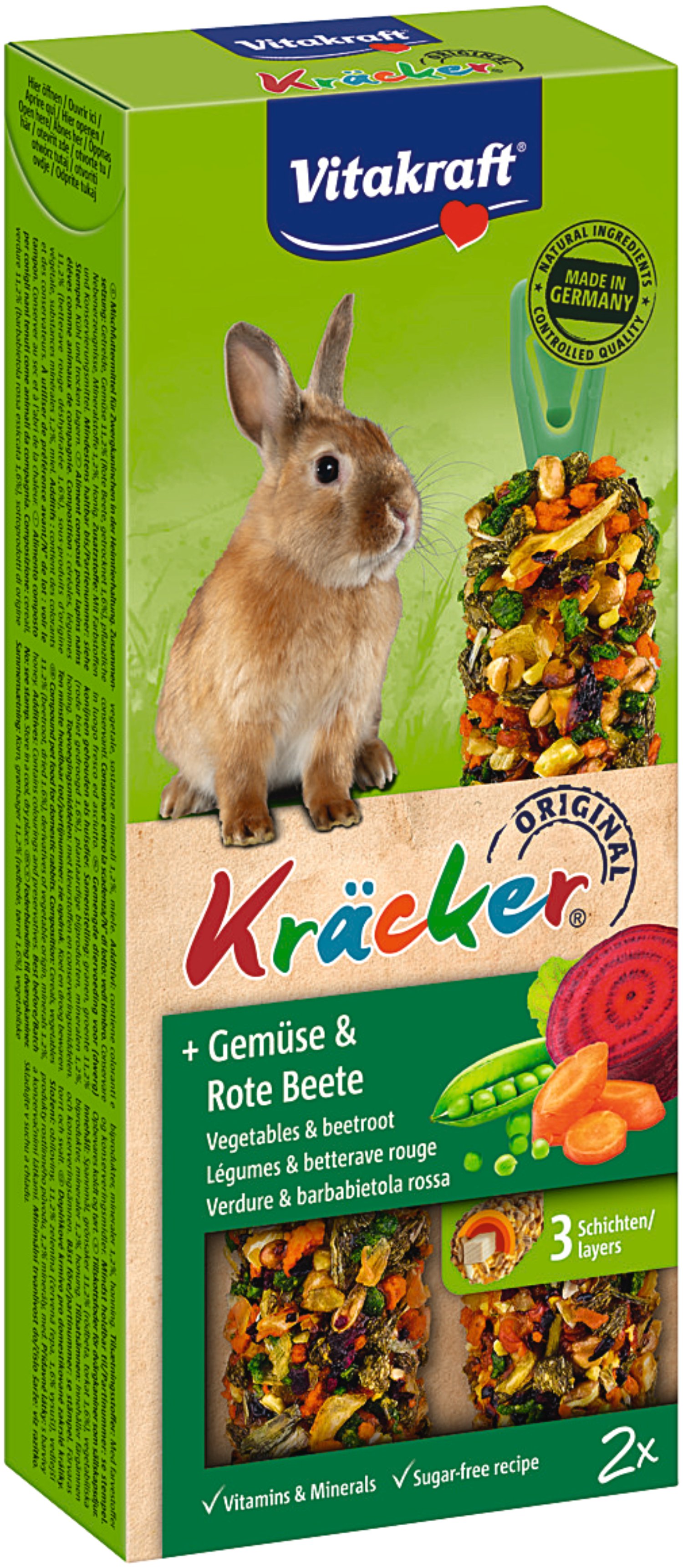 VITAKRAFT Gemüse Kräcker Zwergkaninchen 2er-Pack