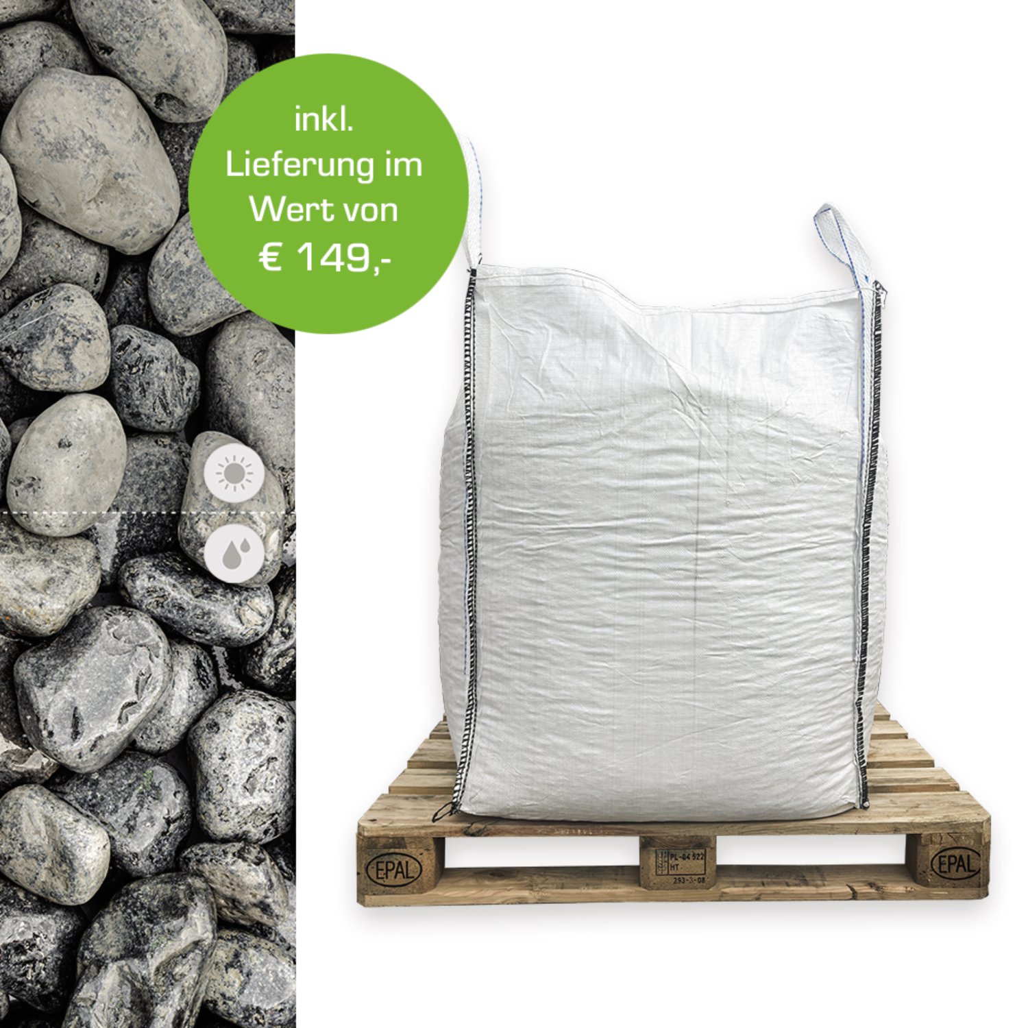CASAFINO Marmorkiesel schwarz 40-60mm 1000kg Big Bag