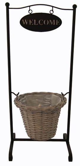 Pflanzampel Welcome Grau 31x24x75 cm