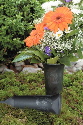 LIENBACHER Grabvase Kunststoff Anthrazit 32 cm