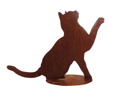 Gartenfigur Katze Simba auf Bodenplatte 47x30 cm (BxH)