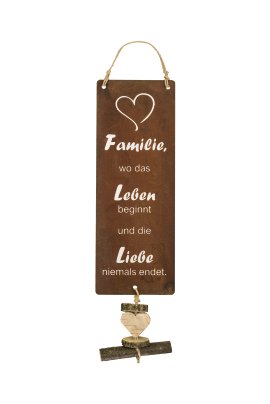 Tafel Familie Lebe/Liebe + Beschriftung 40 cm
