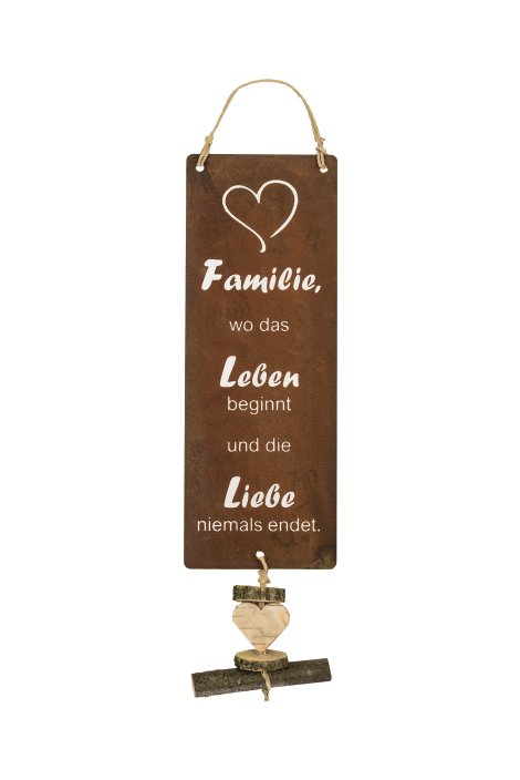 Tafel Familie Lebe/Liebe + Beschriftung 10x40 cm (BxH)