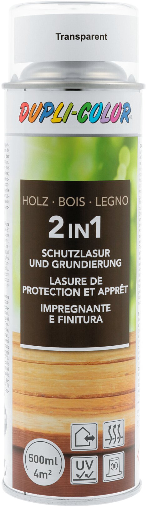 DUPLI-COLOR Holzschutzlasur-Spray Transparent 500 ml