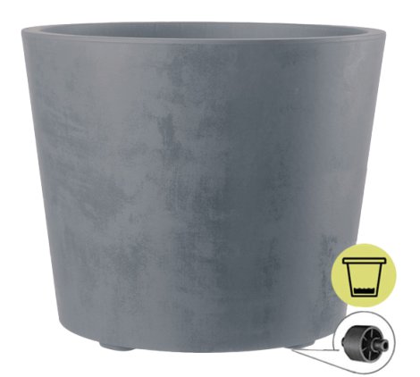 DEROMA Pflanztopf Millennium Aschgrau 59 cm