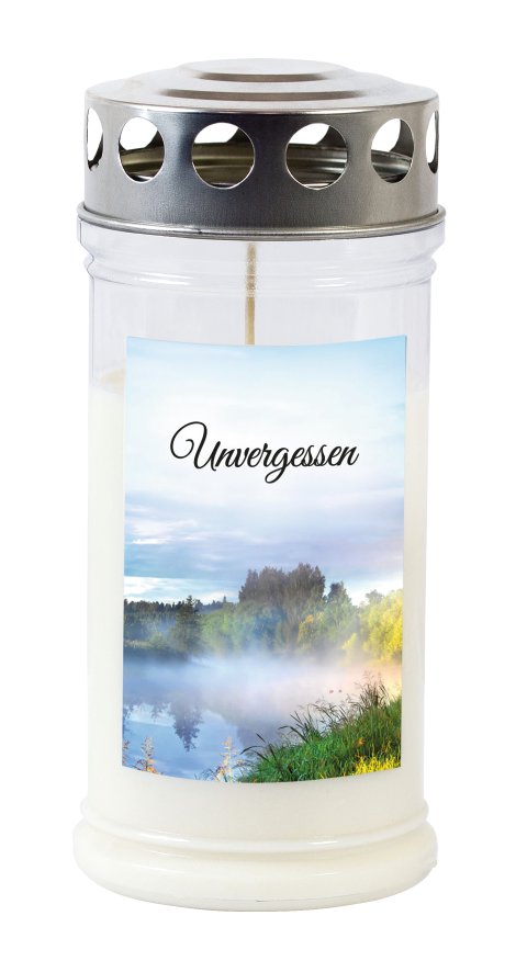 JEKA Gedenkkerze klein mit Motiv Wald/Unvergessen