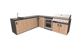 Outdoorküche Pisa Granit Eiche