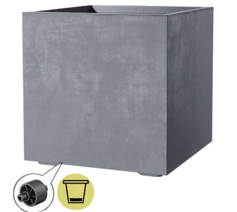 DEROMA Pflanztopf Millennium Aschgrau 49 cm