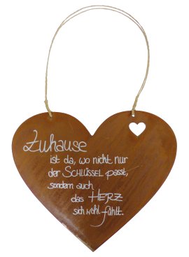 Gartenschild Herz-Schlüssel + Beschriftung 30x36 cm
