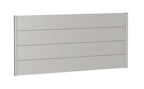 BIOHORT Wandpaneel für Sichtschutz ohne Acrylglas 200x90 cm, Silber-Metallic