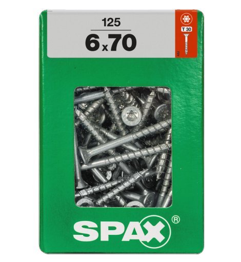 SPAX Schraube Senkkopf TRX 6,0x70 mm XXL 125 Stk.