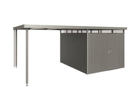 BIOHORT Seitendach für Gerätehaus HighLine® H2, 282x195x222 cm, Quarzgrau-Metallic