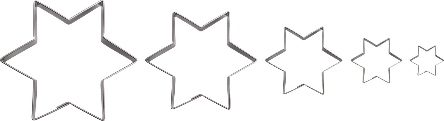 Keksausstecher 5er-Set Stern Edelstahl 20-80 mm
