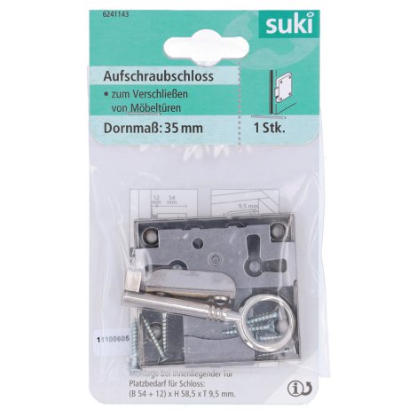 SUKI Aufschraubschloss gleichschließend Dornmaß 35 mm 1 Stk.