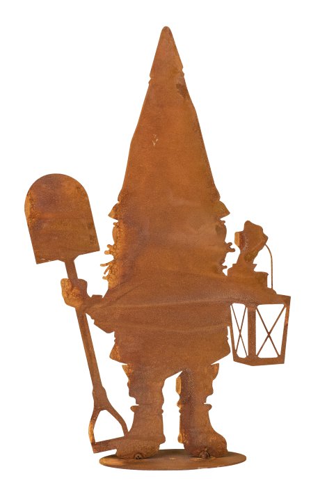 Gartenfigur Gartenzwerg Wendelin auf Bodenplatte 21x35 cm (BxH)