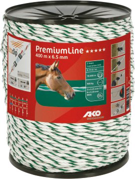 AKO Weidezaunseil PremiumLine Ø 6,5 mm, weiß/grün
