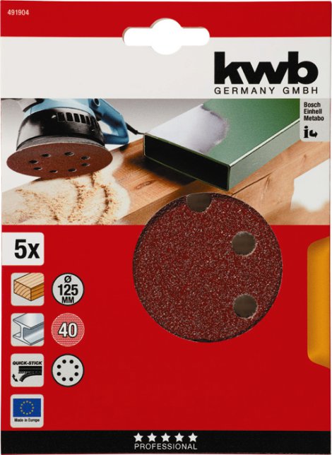 KWB Klett-Haftscheibe gelocht K40 Ø 125 m