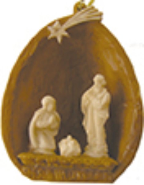 Heilige Familie in Walnussschale 4,5 cm