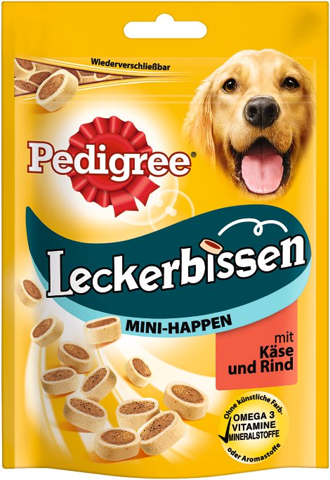 PEDIGREE Leckerbissen Mini-HappenKäse & Rind 140 g