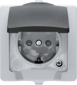 KOPP AP-FR Schutzkontakt-Steckdose NAUTIC 1 Fach Grau