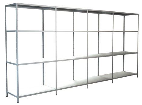 SCHULTE REGALWELT Grund + Anbauregal 16 Böden Weiß 180x380x50 cm