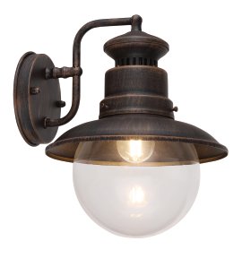 GLOBO Außenwandleuchte Sella 60W E27 rostfarben klar 21,5x27 mm (BxH)