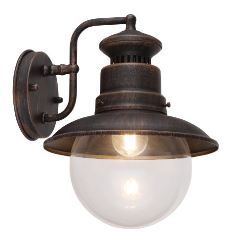 GLOBO Außenwandleuchte Sella 60W E27 rostfarben klar 21,5x27 mm (BxH)