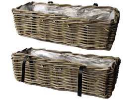 Balkonkorb Rattan 46x19x15 cm