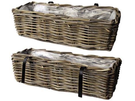 Balkonkorb Rattan 46x19x15 cm