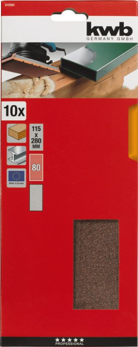 KWB Schleifstreifen Korund  K80, 115 mm 10 Stk.