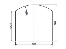 HAAS+SOHN Unterlegplatte E-Form 100x100 cm/R=800 - Quadratisch mit Segmentboden & Dekor-Rahmen