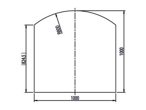 HAAS+SOHN Unterlegplatte E-Form 100x100 cm/R=800 - Quadratisch mit Segmentboden & Dekor-Rahmen