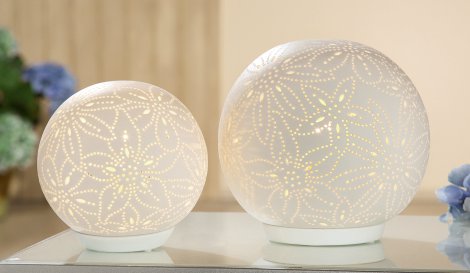 Porzellan Lampe Kugel Blume 32830