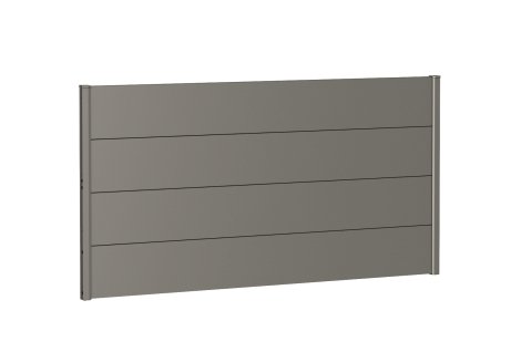 BIOHORT Wandpaneel für Sichtschutz ohne Acrylglas 180x90 cm, Quarzgrau-Metallic
