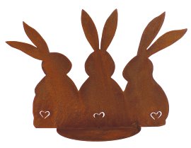 Hasenfamilie Herzli auf Bodenplatte 20 cm