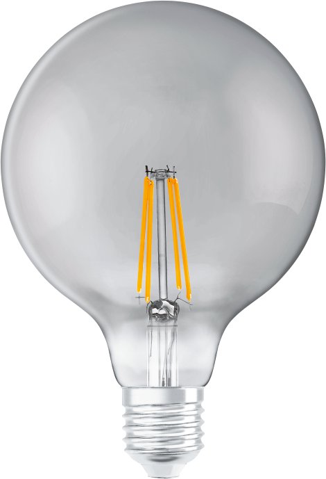 LEDVANCE Wifi-SMART+LED-Lampe Filamentment Globe, dimmbar E27 EX 44W 6W/2500K, Warmweiß, grau/klar