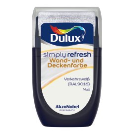 DULUX Simply Refresh Wand und Deckenfarbe Test Verkehrsweiß 30 ml