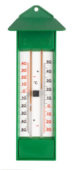 Thermometer aus Kunststoff Maxima Minima Grün