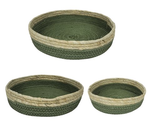 Dekokorb Grün 30x30x6 cm