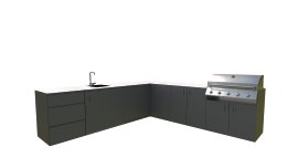 Outdoorküche Roma Porzellan Anthrazit