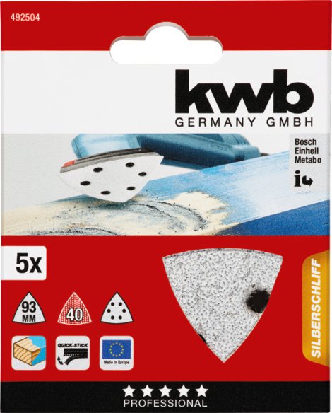 KWB Deltaschleifpapier Quick-Stick K40